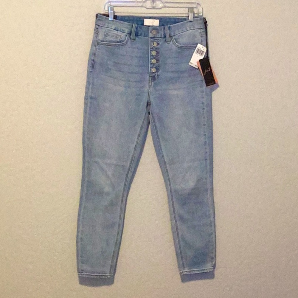NWT Jen 7 by 7 for all Mankind button fly high waist ankle skinny jean
